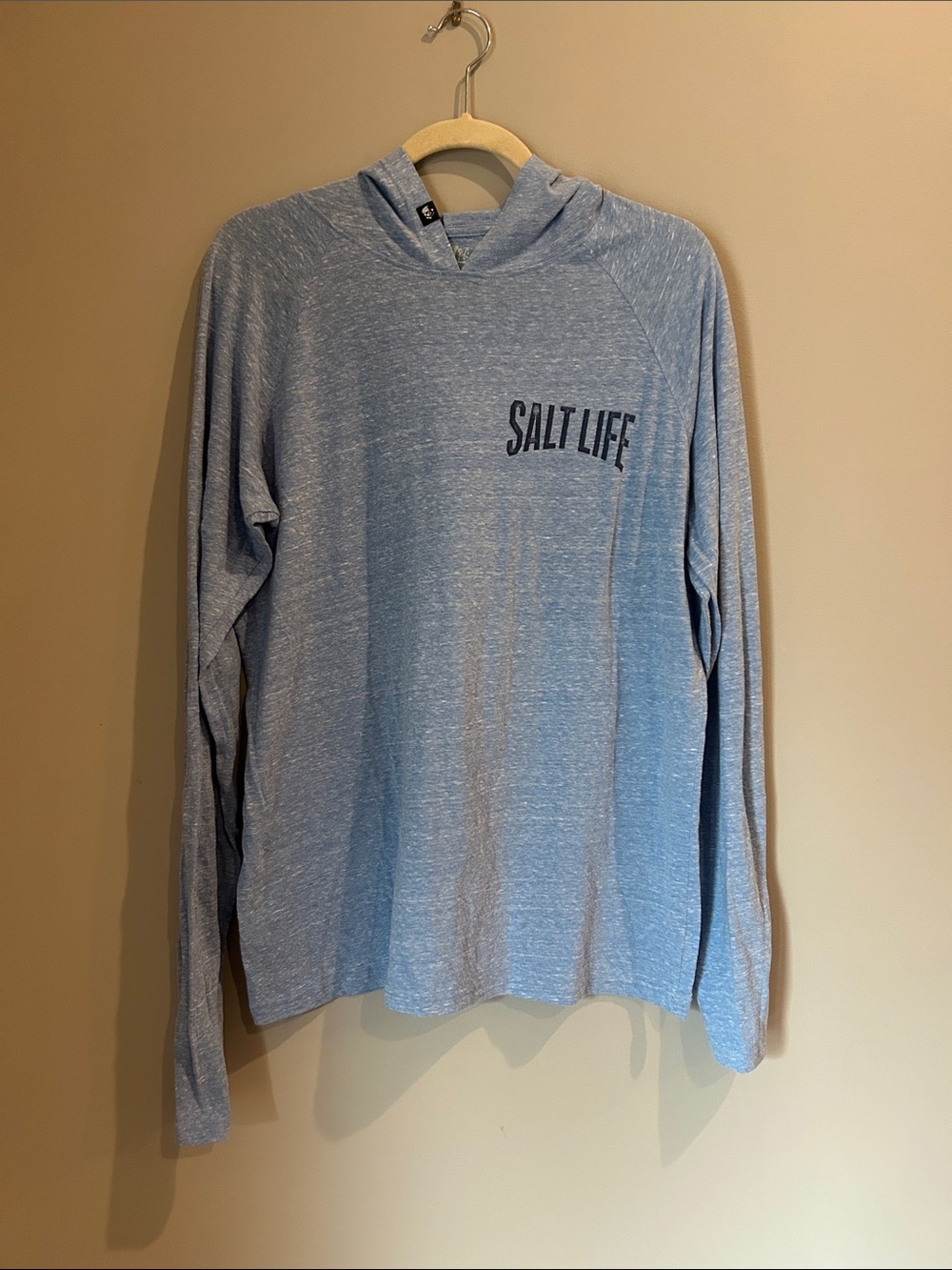 Salt Life Kids Light Heather Blue Hooded Long Sleeve Top